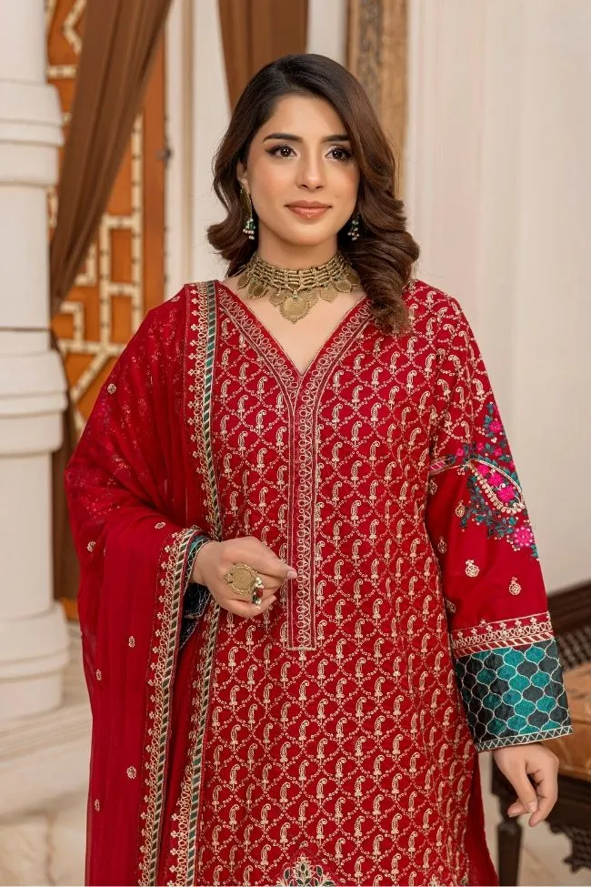 Premium EMB 3PC Zarmeen & Emaan Z.E-712 - Image 3