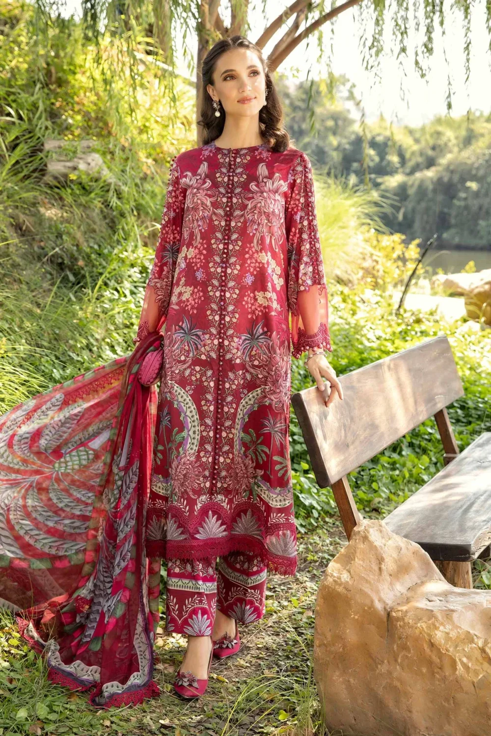 Bana Dora Lawn 3pc Maria B Code: 2514B - Image 4